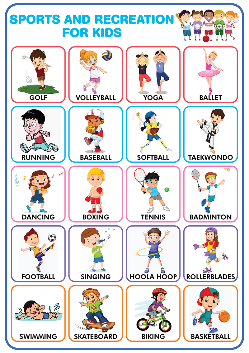 Sports and Recreations v2 Educational Chart A4 Size Poster Waterproof print Lazada PH