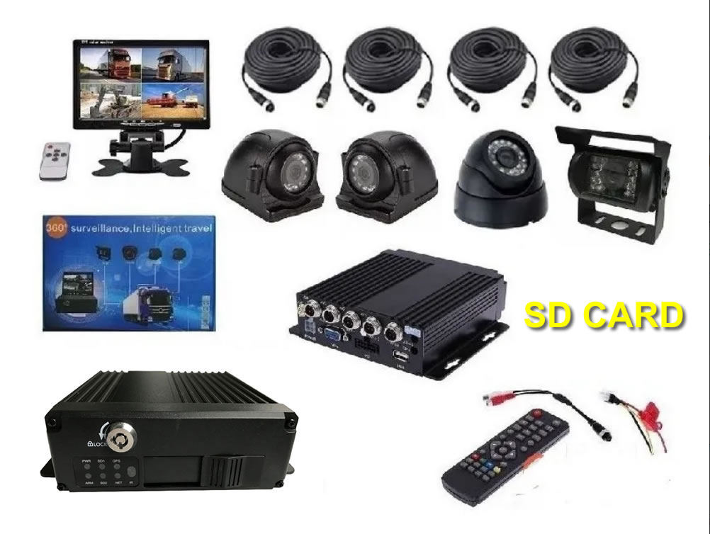 H264 4CH 720P Mobile DVR kit , For Vehicles with 4 pcs vehicle camera ...