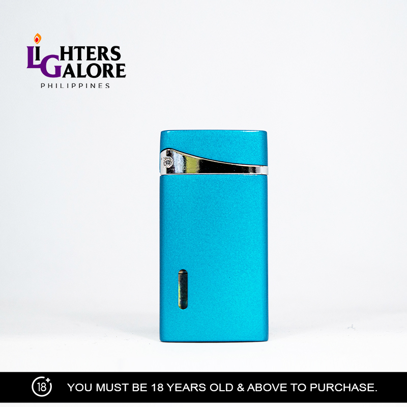 Lighters Galore REDFLAME 159 (CHROME TRIM, SMOOTH FINISHED, BLUE WITH GAS INDICATOR) Lazada PH