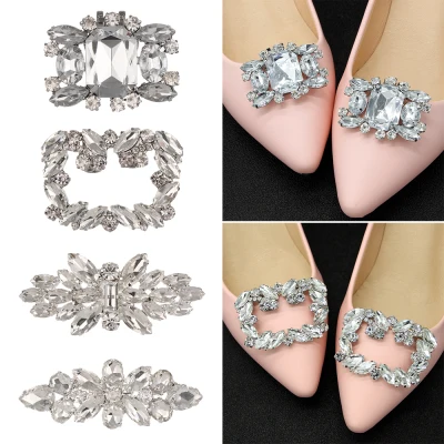 Shoe Clip Wedding Shoes High Heel Women Bride Decoration Rhinestone Shiny Decorative Clips Charm Buckle