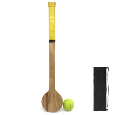 Tennis Training Racket with Tennis Ball Set Wooden Tennis Accuracy Practice Racket Tennis Training Aid