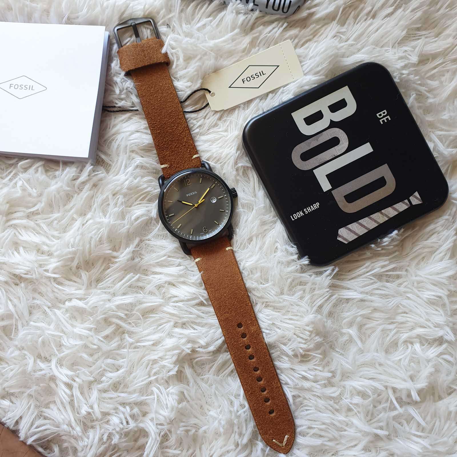 Brown Leather Band Unisex Watch 