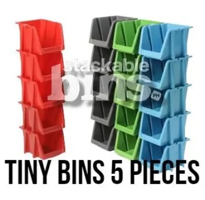 5 PCS TINY Stackable Bin Boxes Storage Organizer Supplies Tools Bins Hardware Storage Solution