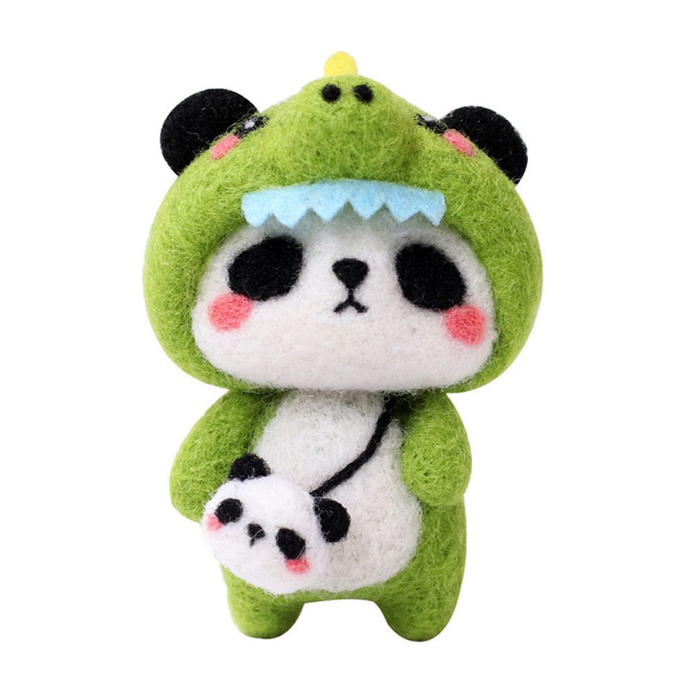 LABORA Sewing Art Gift Handicraft Beginner Handmade Creative Doll Unfinished Handicraft Decor Cartoon Animal DIY Material Package Panda Wool Felt Kit Toy Doll Wool Felting Package Doll Keychain