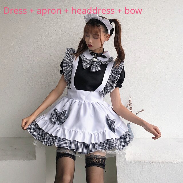 Princess Sweet Lolita Victorian Cute Bow Tie Kitchen Bib Apron Pinafore Maid