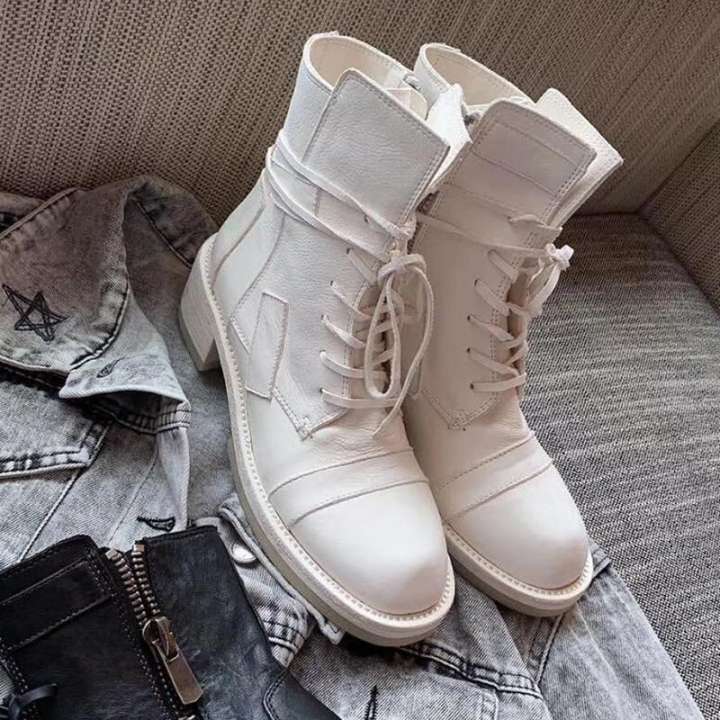 cream combat boots