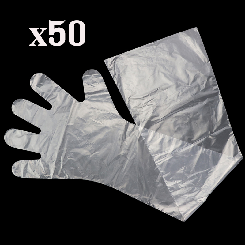 50 Pcs Disposable Long Arm Film Gloves – Veterinary Examination & Farm Use