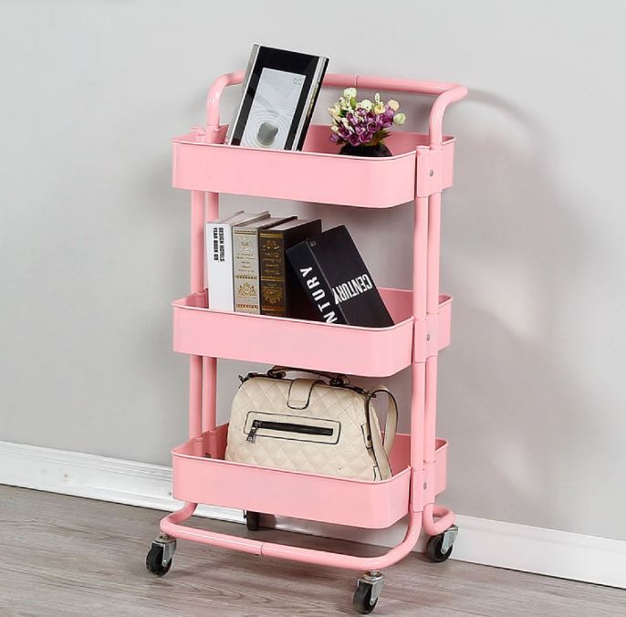 ACB Trolley Rack Kitchen Floor 3 Tier Layer Storage Push Cart Kitchen