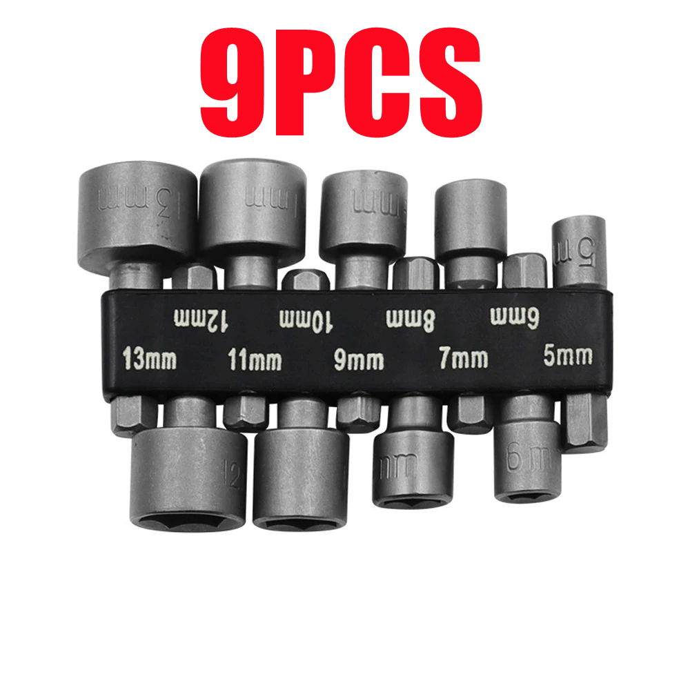 14/9Pcs Power Nut Driver Drill Bit Set, 1/4” Hex Socket Adapter Bolt ...