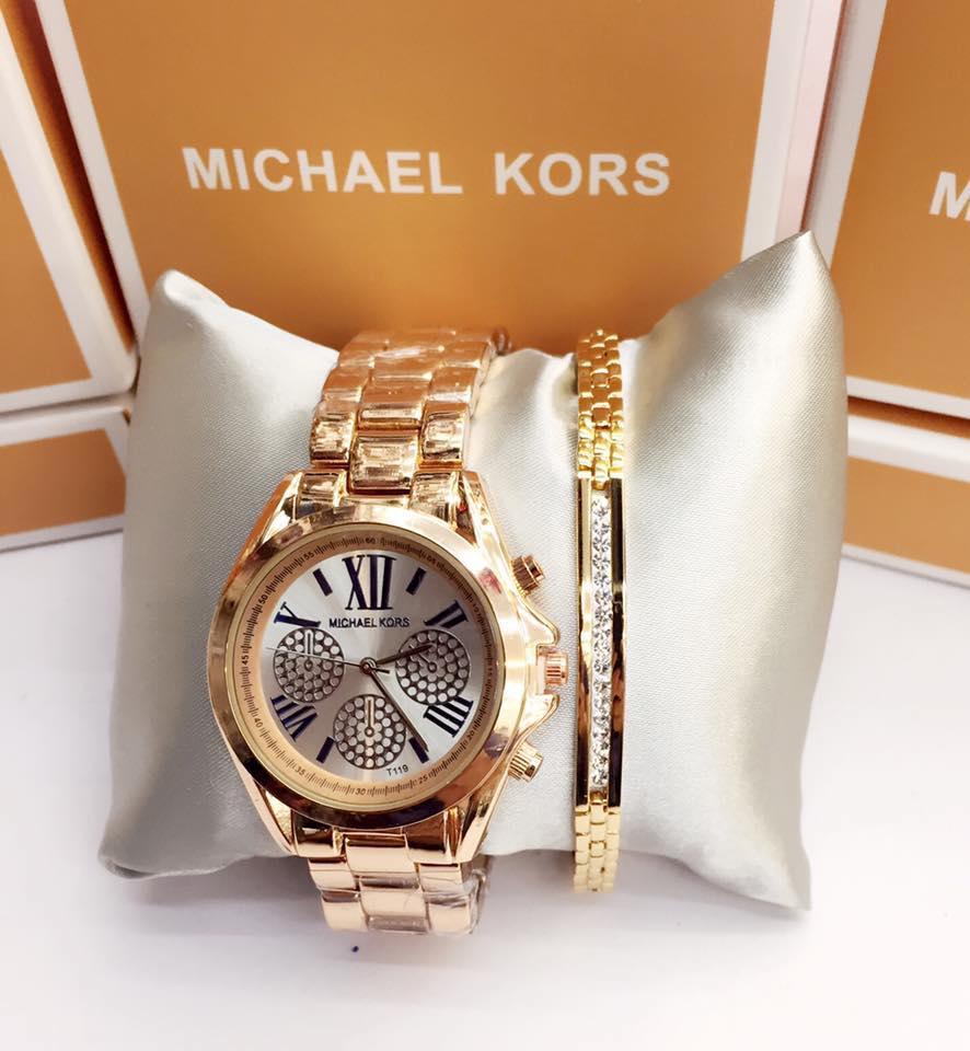 michael kors watch with bangles