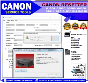 Canon g1000 service tool v4905 free download
