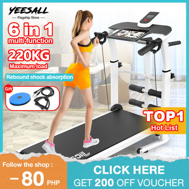 Yeesall[COD]Treadmill, foldable walking machine, adjustable slope