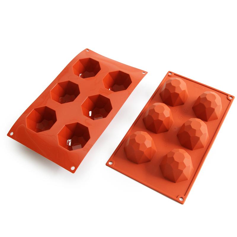 Gan Đó Xu Ý Silikomart SF049 6 THẬM CHÍ Kim Cương Silicone Khuôn Khuôn Bánh Bánh Mousse Khuôn