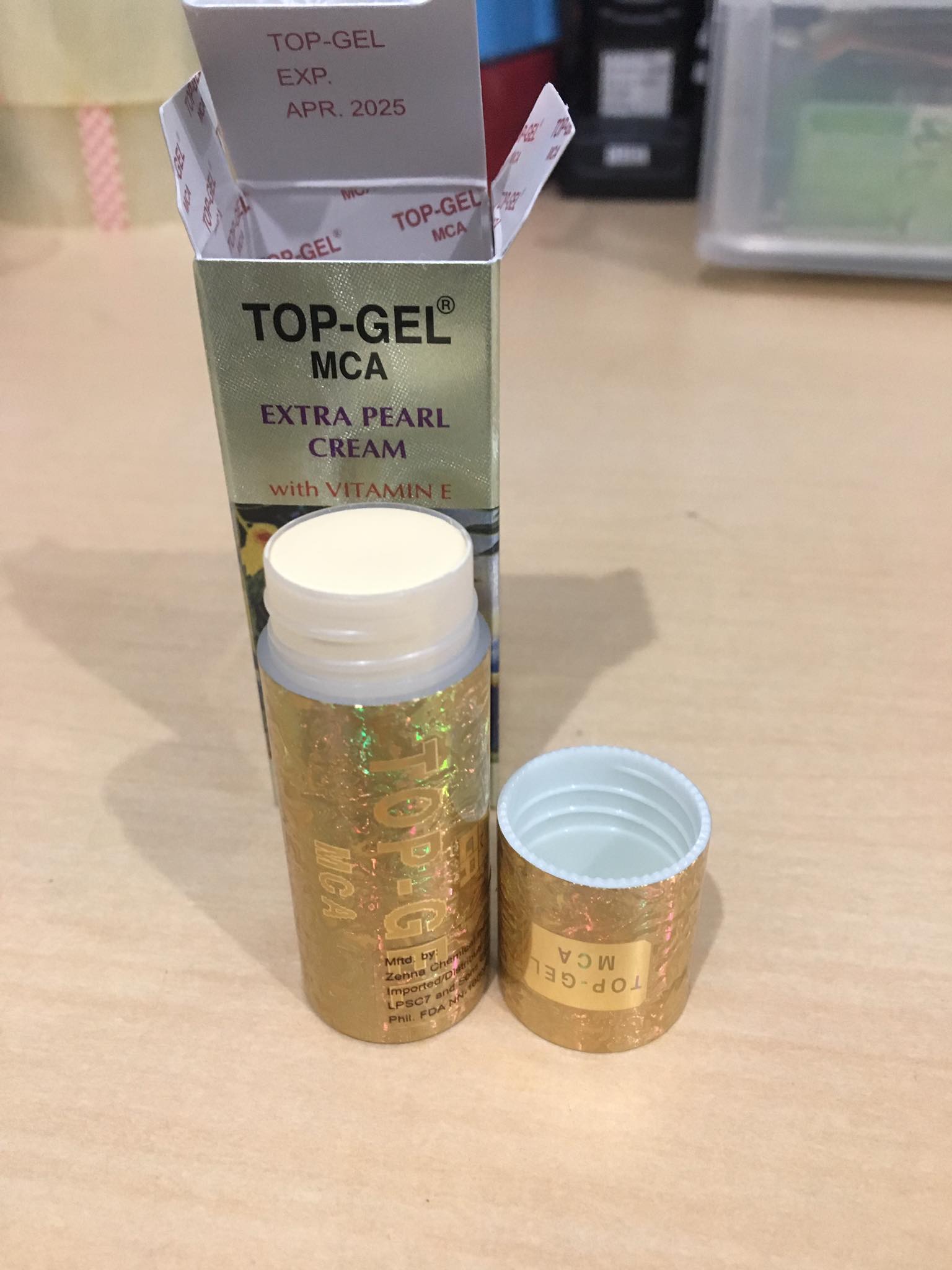 Topgel Cream Top Gel Extra Pearl Cream with Vitamin E 12g 12 grams each ...