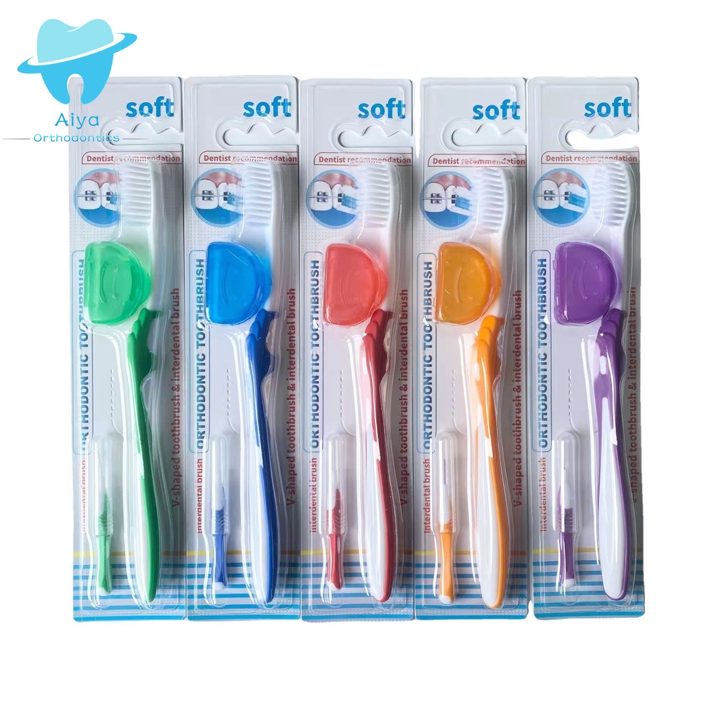 ortho brush with interdental tooth brush 5 colors available Lazada PH