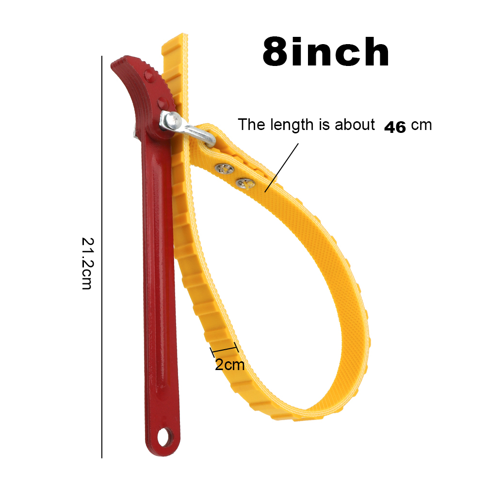 8 12 Inch Belt Wrench Multi-Purpose Adjustable Strap Universal