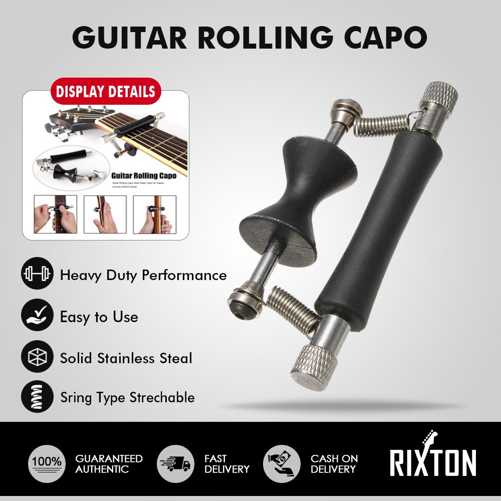 RIXTON Guitar Rolling Glider Capo Portable Rolling Guitar Capo Easy