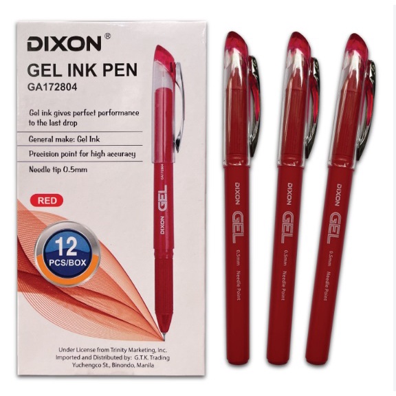 Dixon Ink Gel Pen (0.5 mm) (12pcs./box) Lazada PH