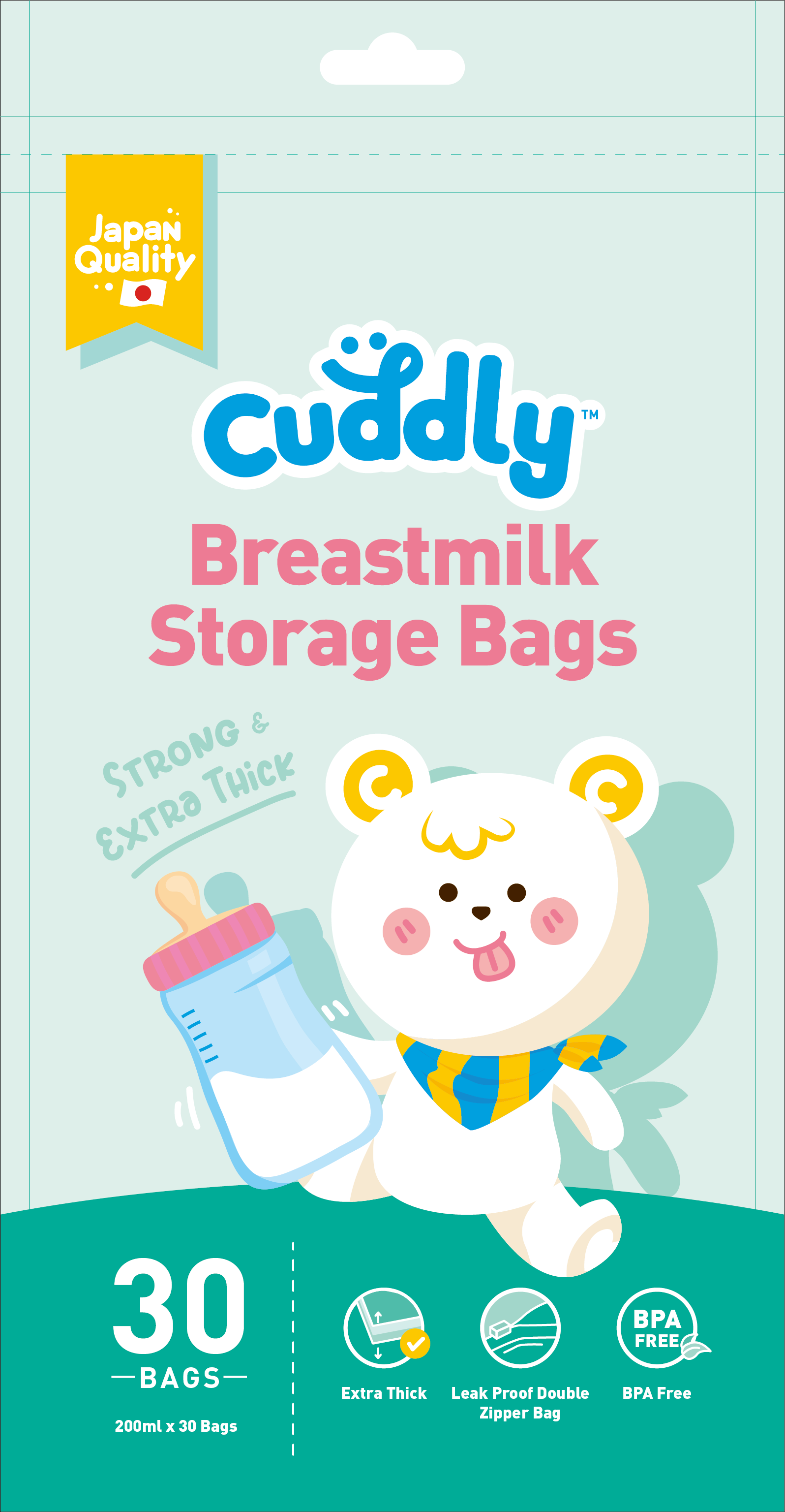 Cuddly BPA FREE Breastmilk Storage Bag 200mL (30 Bags per Pack) Lazada PH