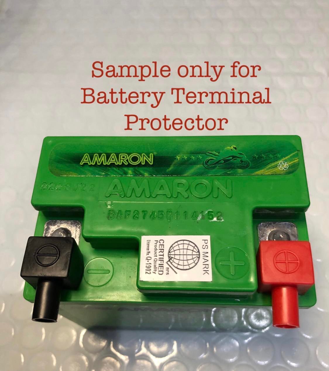 UNIVERSAL SQUARE MOTORCYCLE BATTERY TERMINAL RUBBER PROTECTOR 2PCS/SET