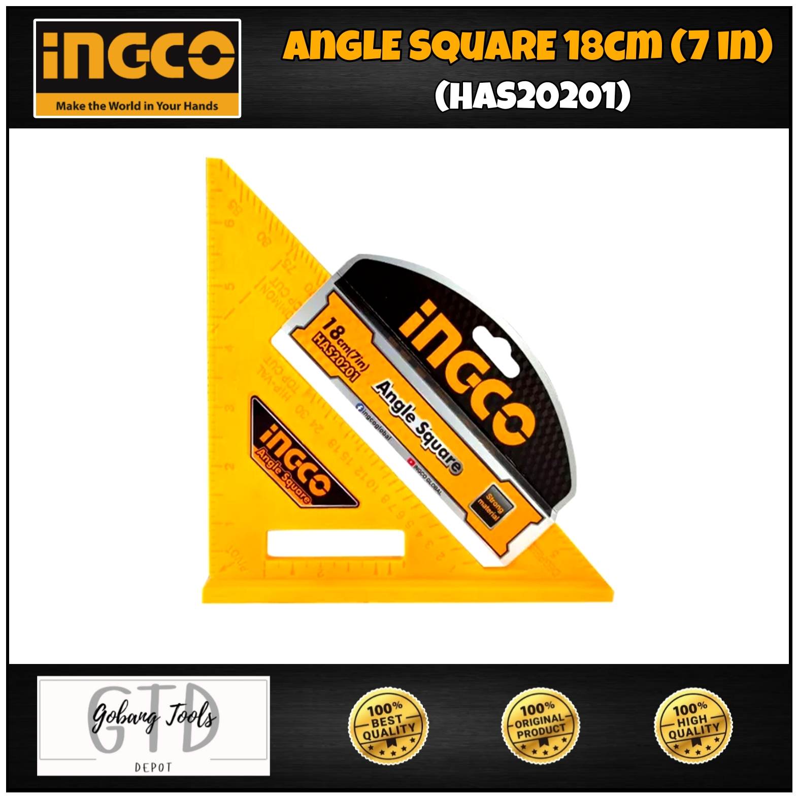 Ingco Angle Square Speed Square Triangle Ruler Has Lazada Ph