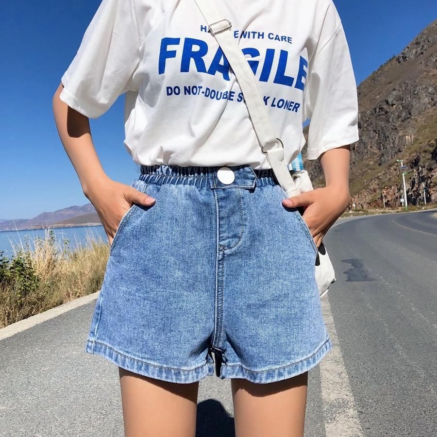 High - Waist Denim Shorts Clean Cut 