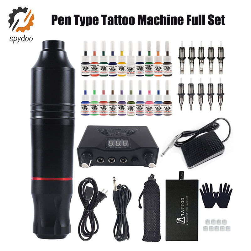 Tattoo Machine Kit Makeup Rotary Pen Permanent Tattoo Pen Set Kit  Professional 6933834514099  eBay