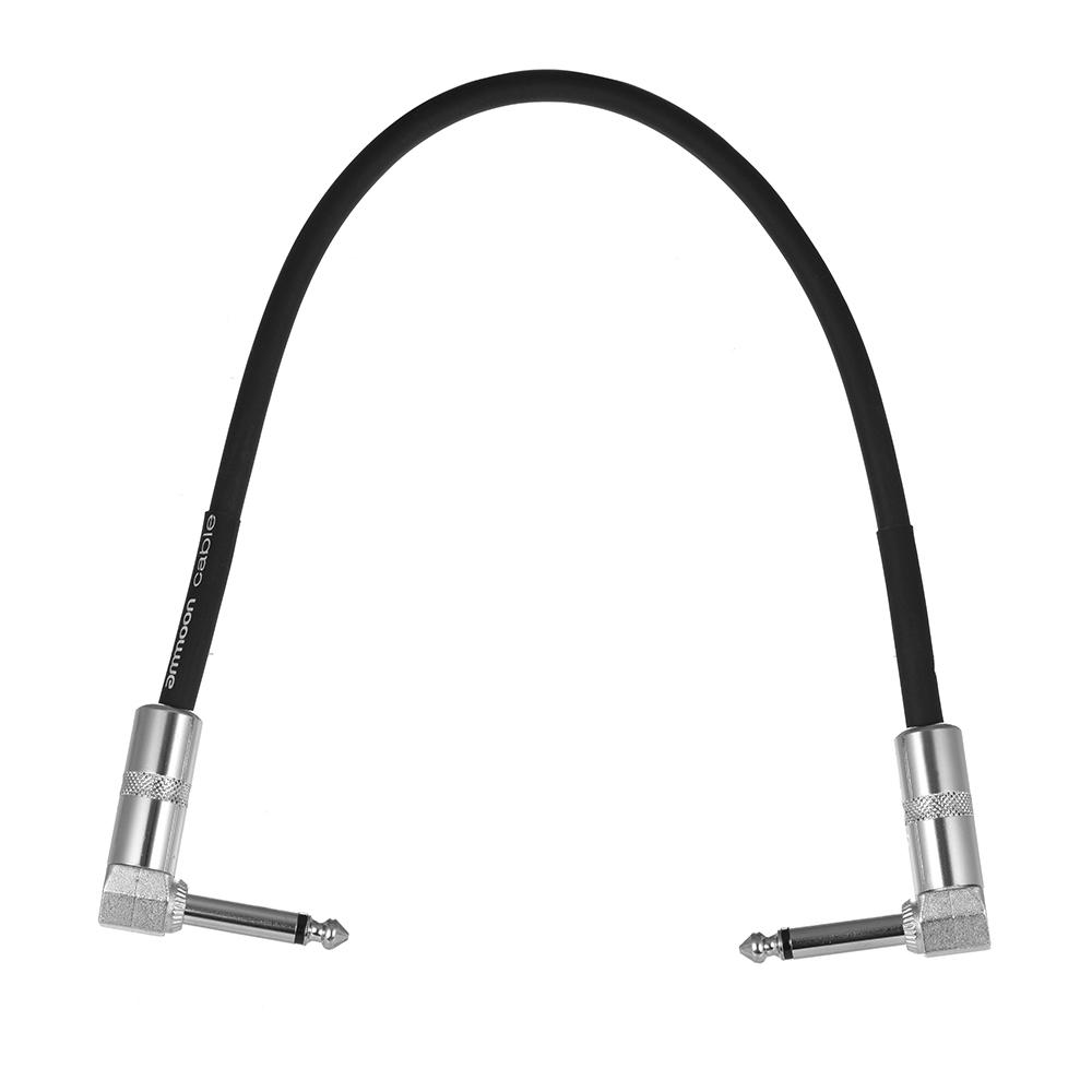 [ammoon]quà bí mật Bộ 3 Dây Cáp Nối Bàn Đạp Hiệu Ứng Ghi Ta, 30Cm/1.0ft Dài Với 1/4 Inch Áo Khoác PVC Màu Đen Phích Cắm Góc Phải Màu Bạc 6.35Mm