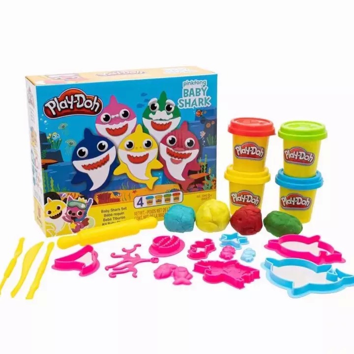 PlayDoh BabyShark Clay Set w 4 Non Toxic Clay Baby Clay Toy Popular