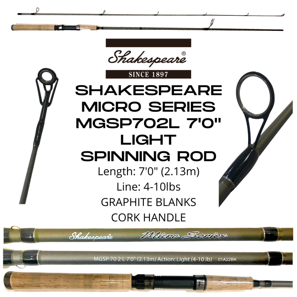Shakespeare Micro Series MGSP702L 7ft Light Action Spinning Fishing Rod