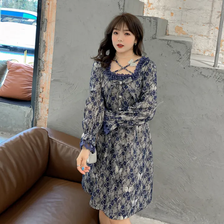 Lolita Lace One Piece Dress Plus Sized Women S Clothing Nian Autumn And Winter Clothing New Short And Small Stature Bottoming A Line Dress Lazada Ph