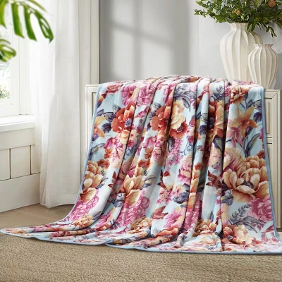 150*200cm blanket for adult Flower pattern on sale comforter double quilt Warm blanket Home Soft Warm Solid Warm Micro Plush Fleece Blanket Throw Rug