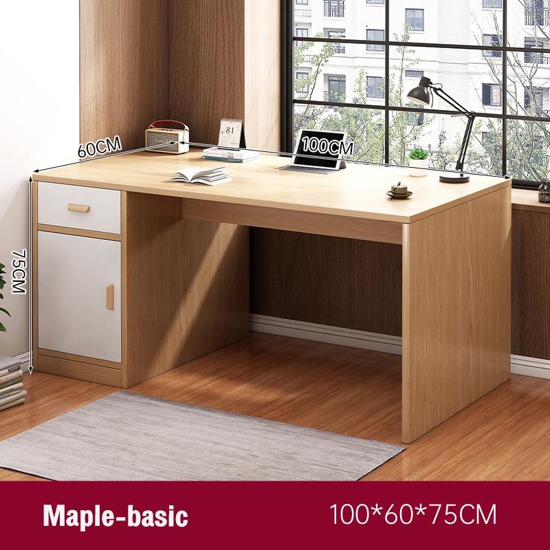 120CM Wooden Computer Table With Drawer Study Table With Side