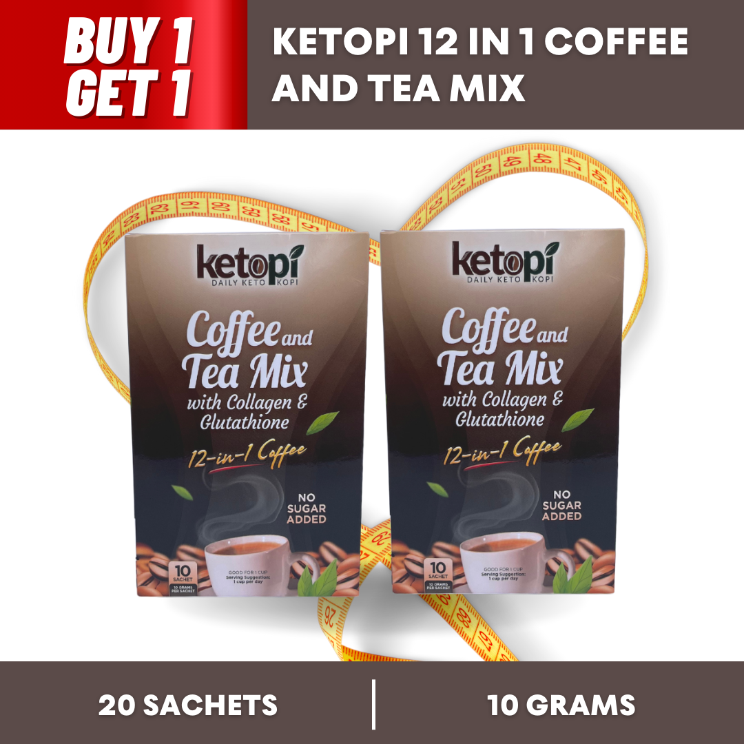 BUY 1 TAKE 1 Original Ketopi Coffee Plus Tea Mix With Collagen and Glutathione 12in1 Coffee