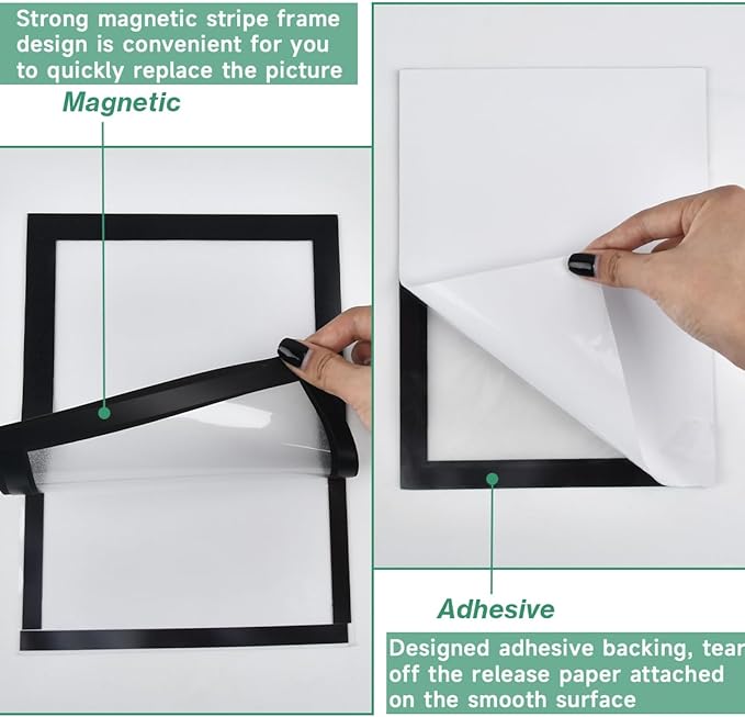 PATIKIL 15-Pack A4 Magnetic Sign Holders – Adhesive Back Frames For Walls, Windows, Glass Displays - View #4