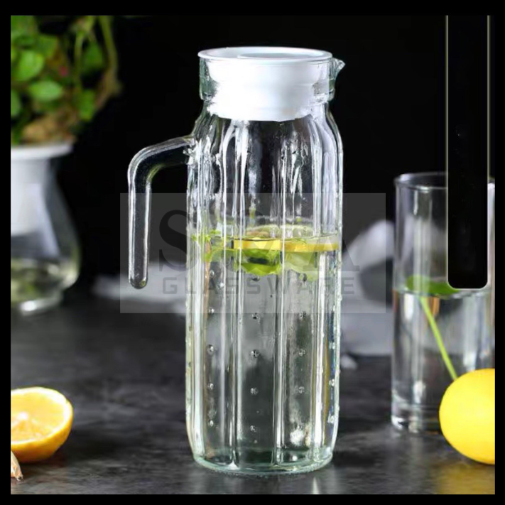 1pc 1.1L Water Juice Jug Pitcher PC Transparent Bottle With Lid