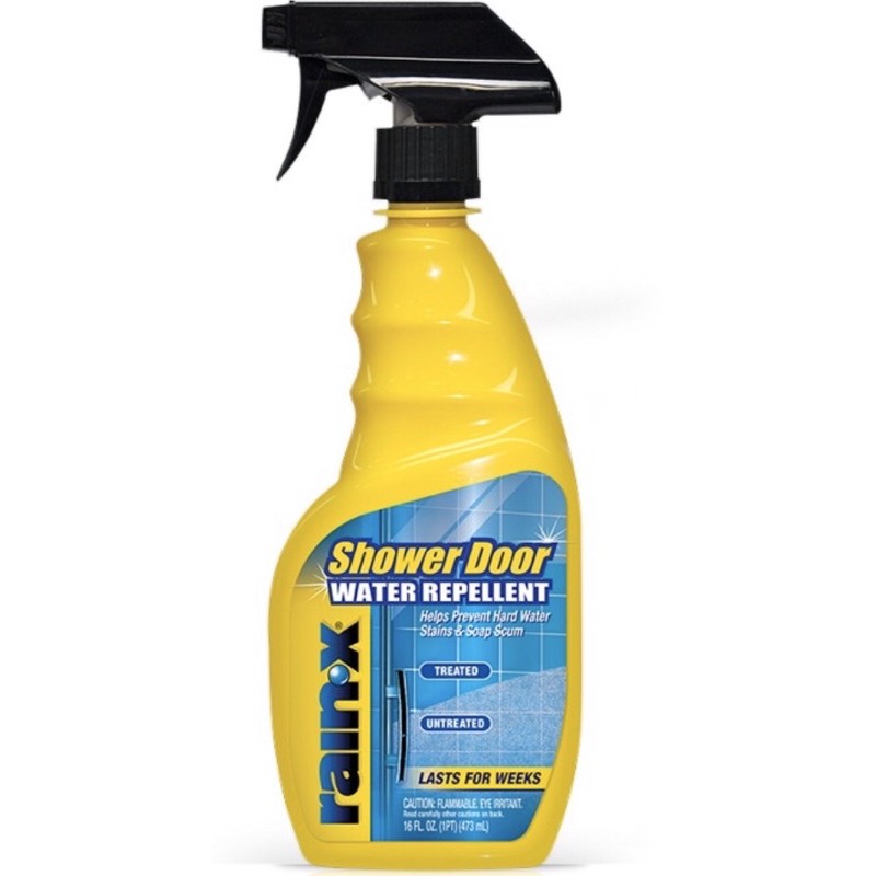 practical Rain‑X Shower Door Water Repellent soap residue and hard