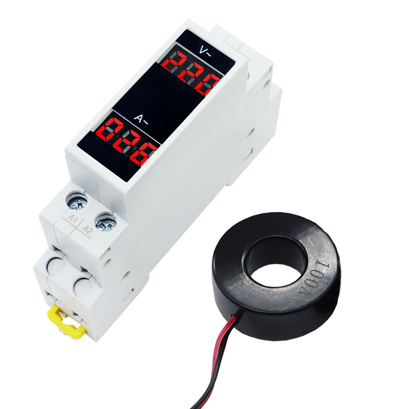 Sdm010a Din Rail Drie Fase AC80-500V Ampèremeter Led Stroommeter Monitor 100a Ampère Meter Detector Voor Spanningsregelaars  1420