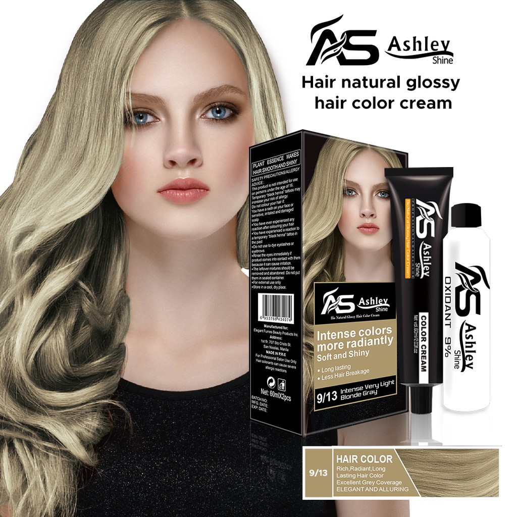 ♘Ashley Shine Bio Natural Glossy Hair Color Cream Hair Dye Set 60mL Ash  Blonde Black Brown Hair Care✽ | Lazada PH
