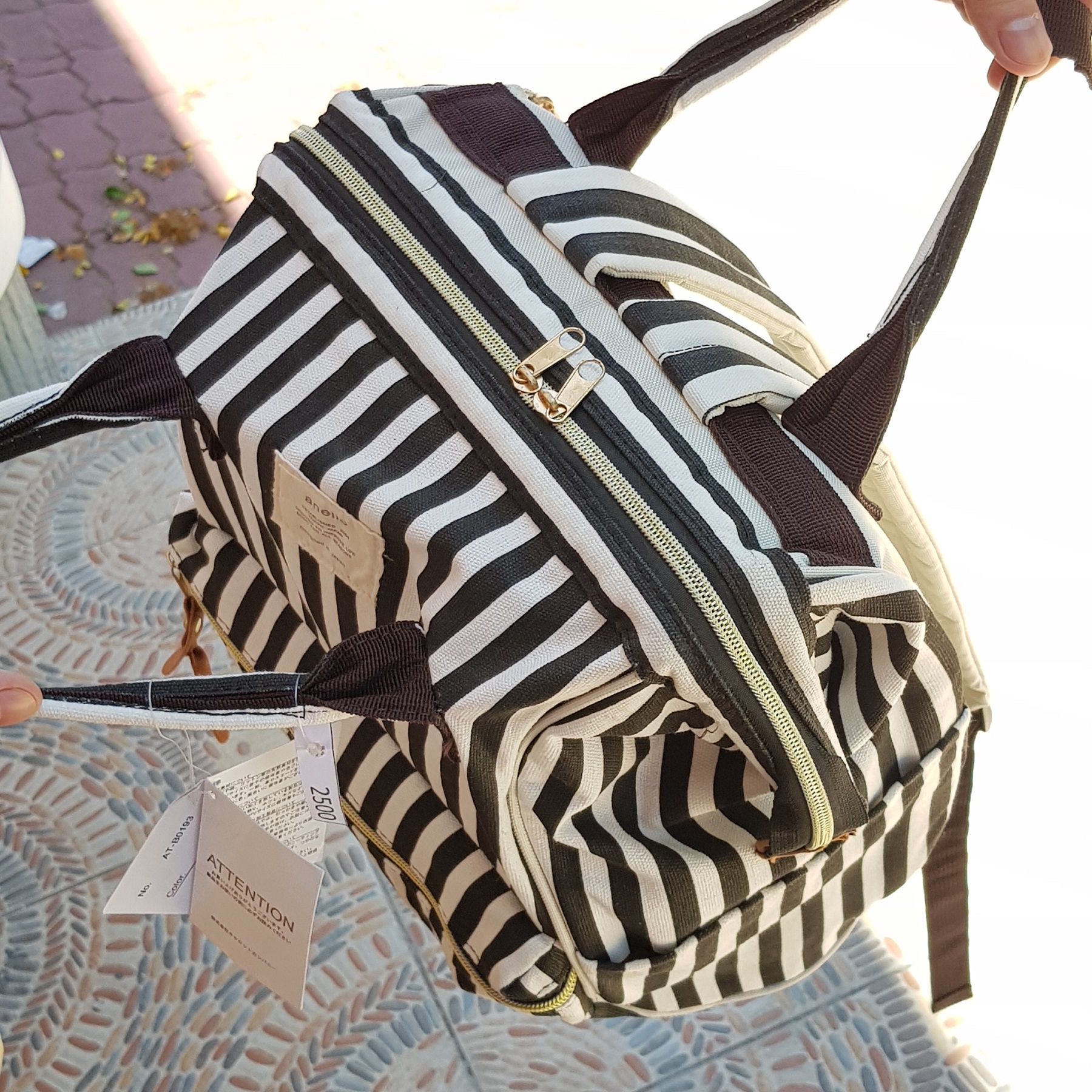 Original A.N.E.L.L.O Classic Stripes Canvas Backpack