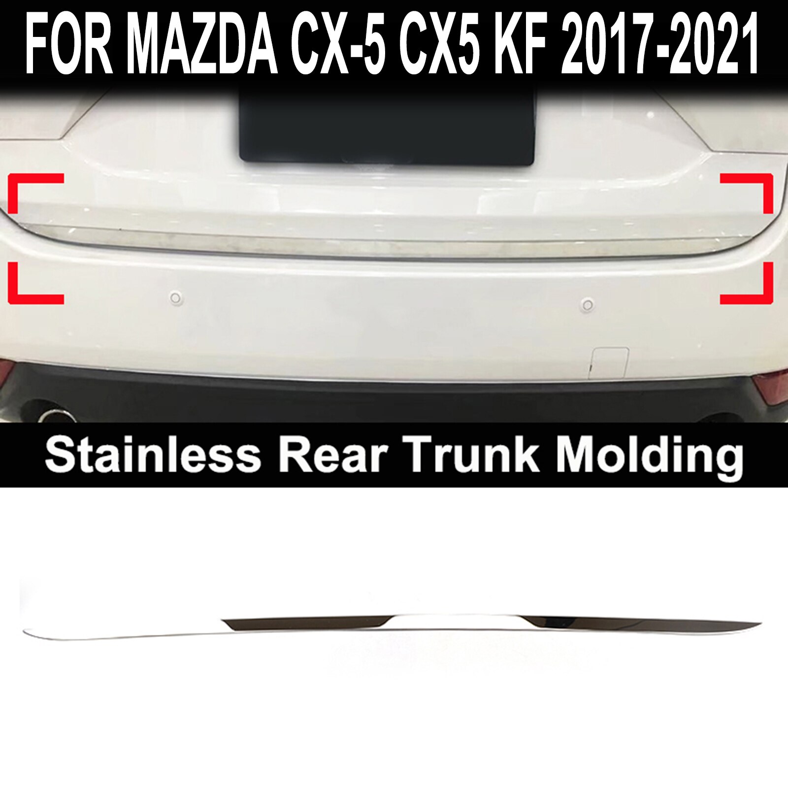 Stainless Rear Door Gate Trunk Streamer Cover For Volkswagen T-Cross 2019-2020