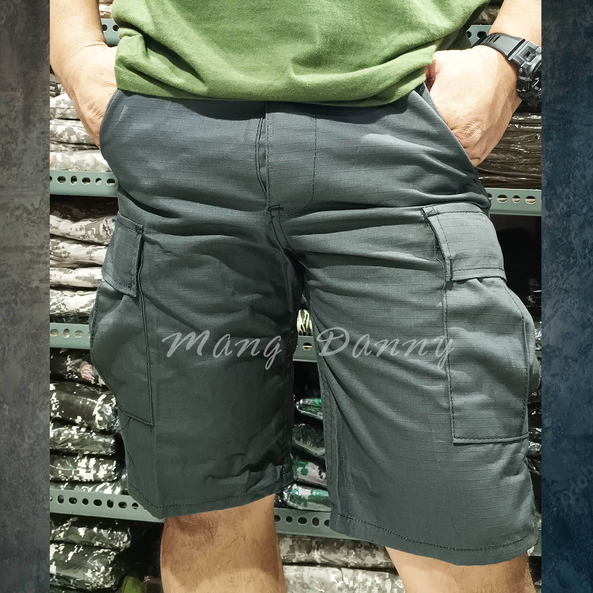 Cargo Shorts Plain Gray 6 POCKET SHORT FOR MEN BY MANG DANNY TACTICAL PANTS RIPSTOP Multi Pocket Military Shorts