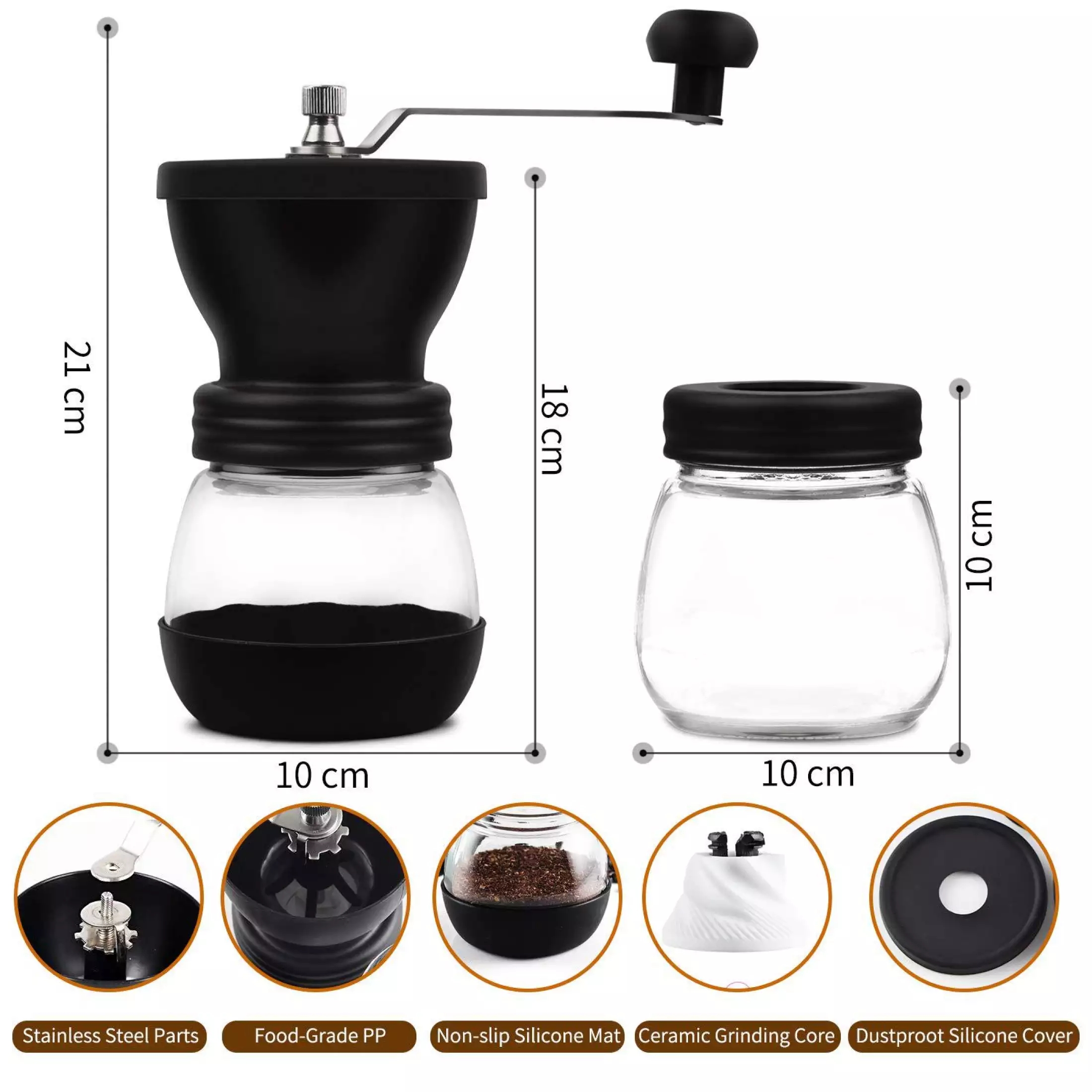 【Coffee World】 Manual Coffee Grinder/Stainless Steel Hand Crank Coffee