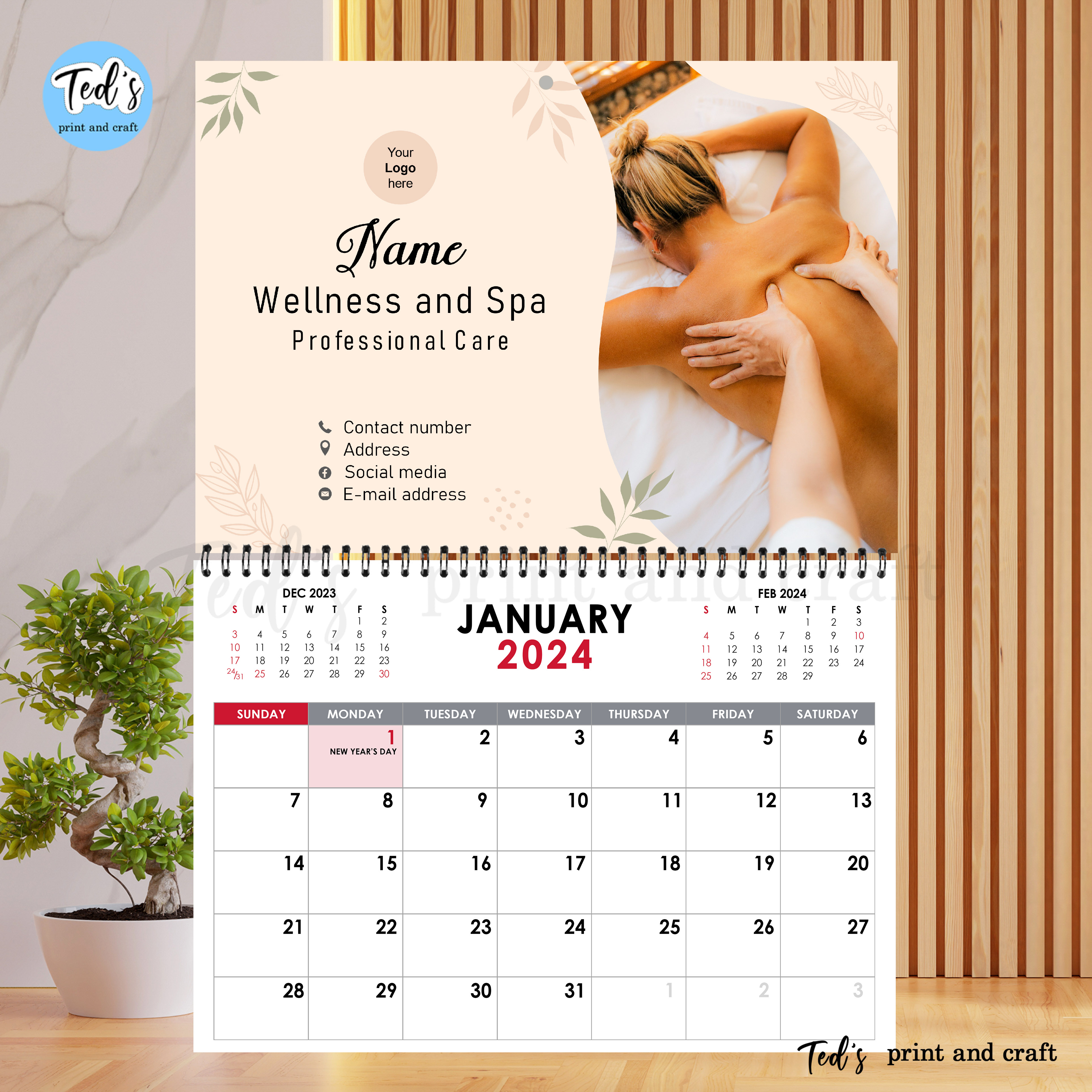 Wall Calendar 2024 for giveaways Glossy front cover Lazada PH