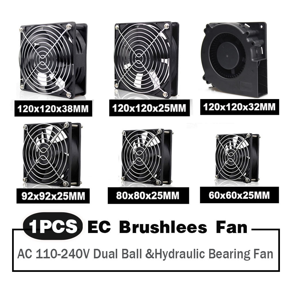 1 PCS CROWN Fan MODEL IGE12038B2H AC 230V 21/19W 12038 12CM 2 wire 