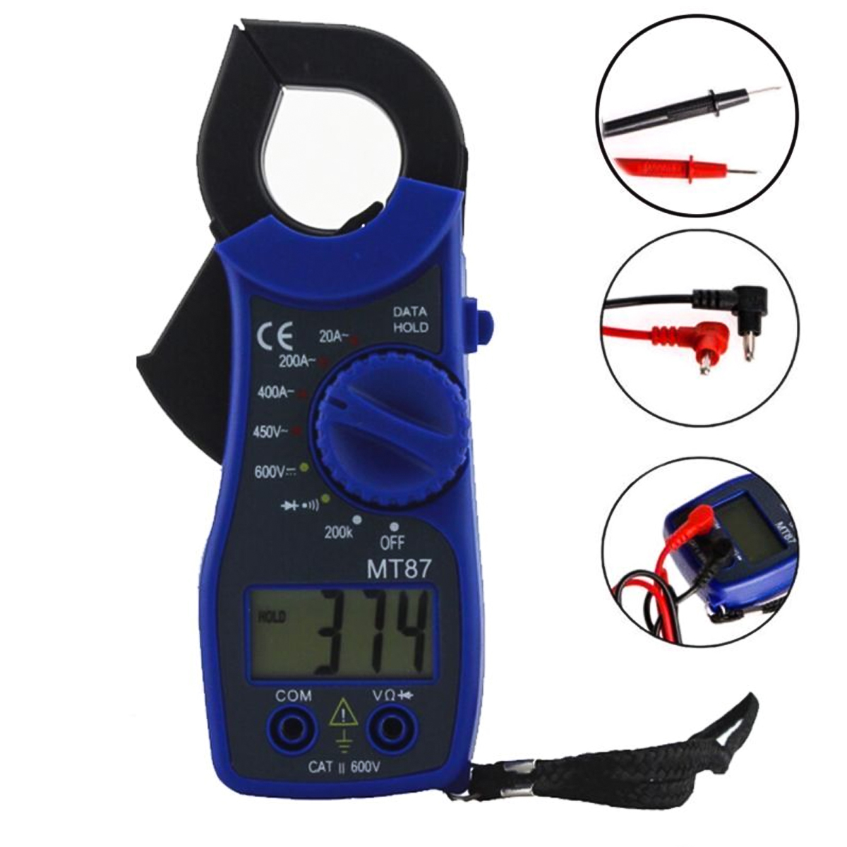 MT87 Professional LCD Digital Clamp Meters Multimeter Measurement AC/DC ...