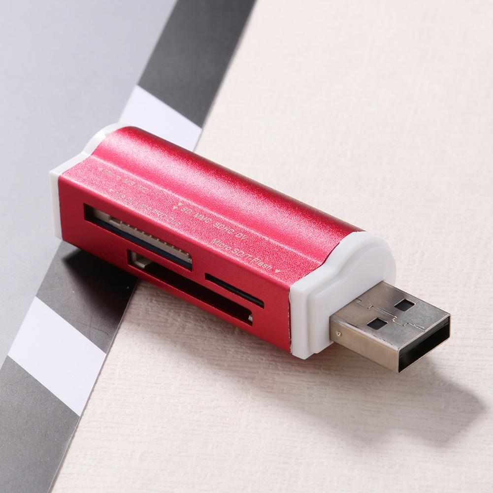 Đầu Đọc Thẻ Nhớ Đa Năng Hợp Kim Nhôm 4 Trong 1 USB2.0 Cho Thẻ SD/SDHC/Mini SD/MMC/TF