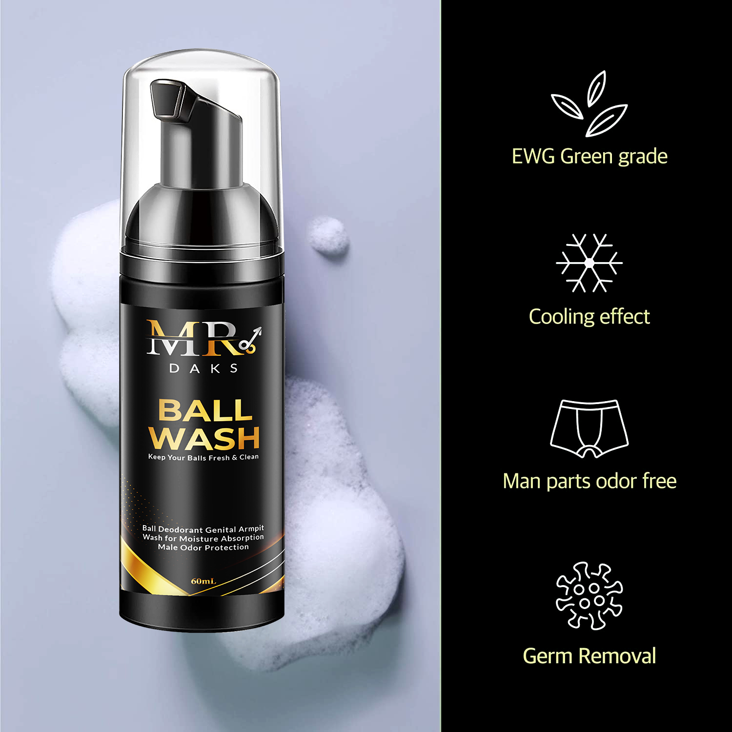 [ MR BALLSY WASH ] Viking Revolution Mens Balls Wash for Men (60ml