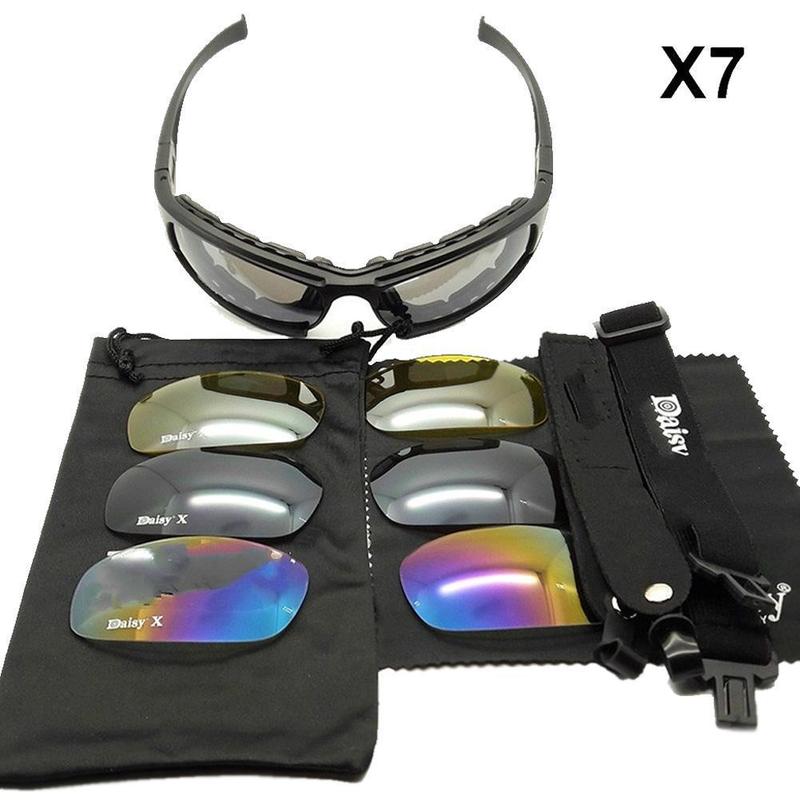 Daisy X7 Military Goggles Outdoor Polarized 4 Lens Cycling Glasses Kit Military Goggles Z9w3