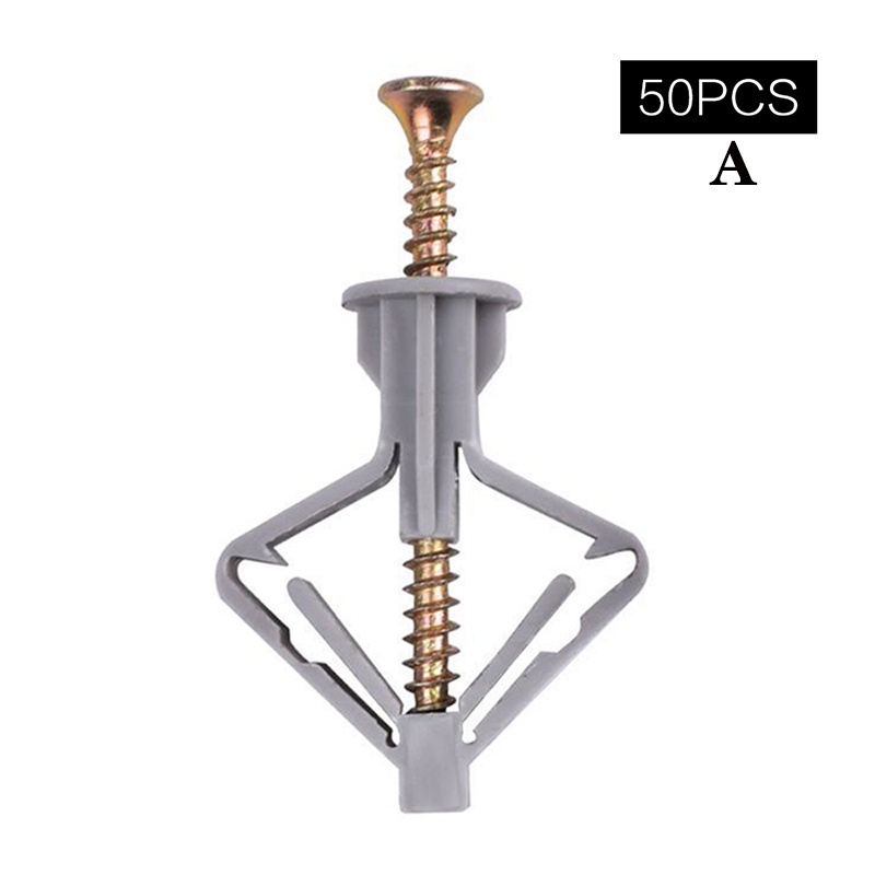 50pcs /set Expansion Bolts Gypsum Board Expansion Tube Screws Expansion